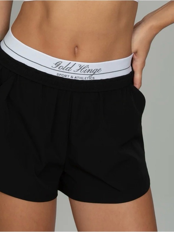 Gold Hinge Women's Black Athletic Shorts